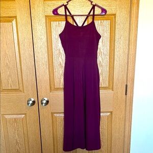 Pact Maroon Fit and Flare Midi Dress